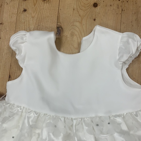 Pure White Little Girl Fancy Dress- Wedding, Flower Girl, Party Approx. 2T 3T - Picture 12 of 16
